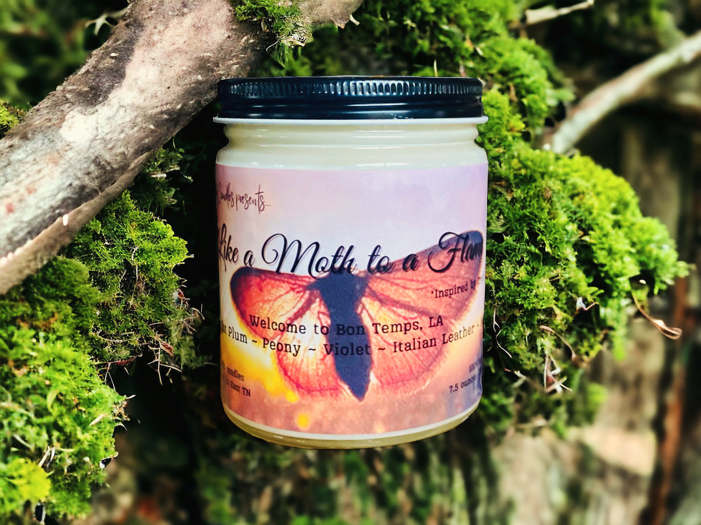 Like a Moth to a Flame - Inspired by True Blood - Candle