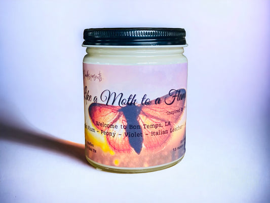 Like a Moth to a Flame - Inspired by True Blood - Candle